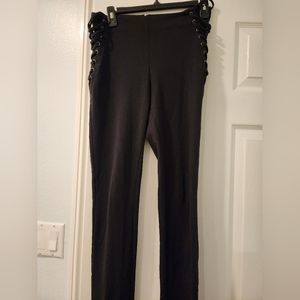 Forever 21 Stretch Black Pants with Side Detail